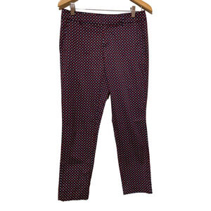 Tommy Hilfiger Womens Skinny Pants Blue Floral Flat Front Stretch‎ Pockets 4